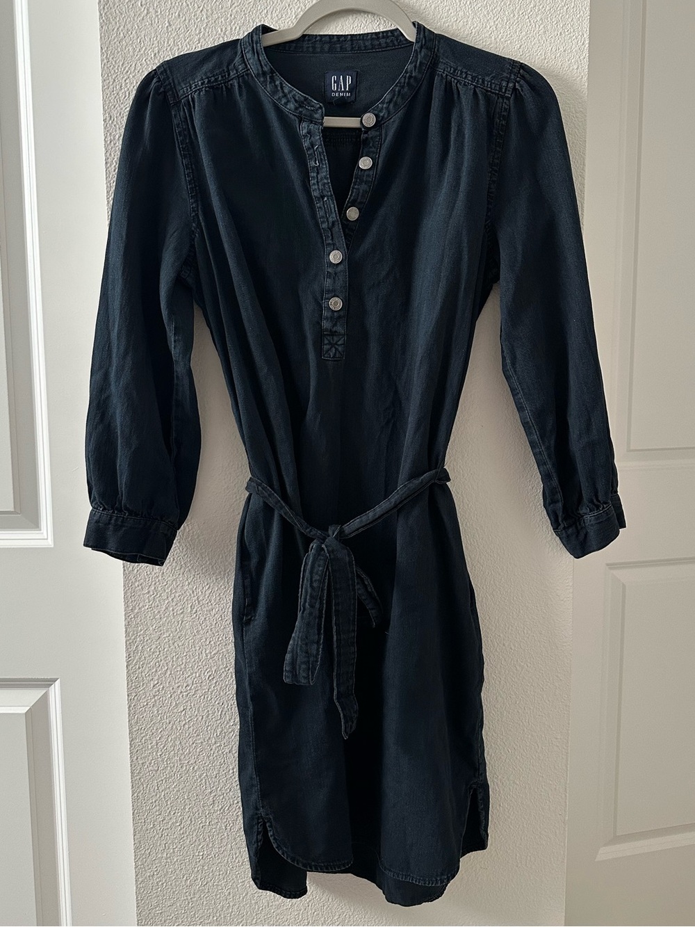 GAP Denim Popover Mini Dress - Washed Black